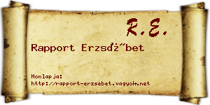 Rapport Erzsébet névjegykártya