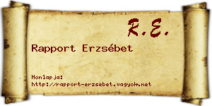 Rapport Erzsébet névjegykártya